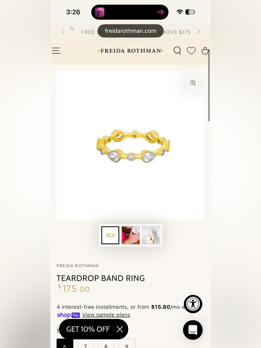 Teardrop Band Ring - Picture 4 of 6